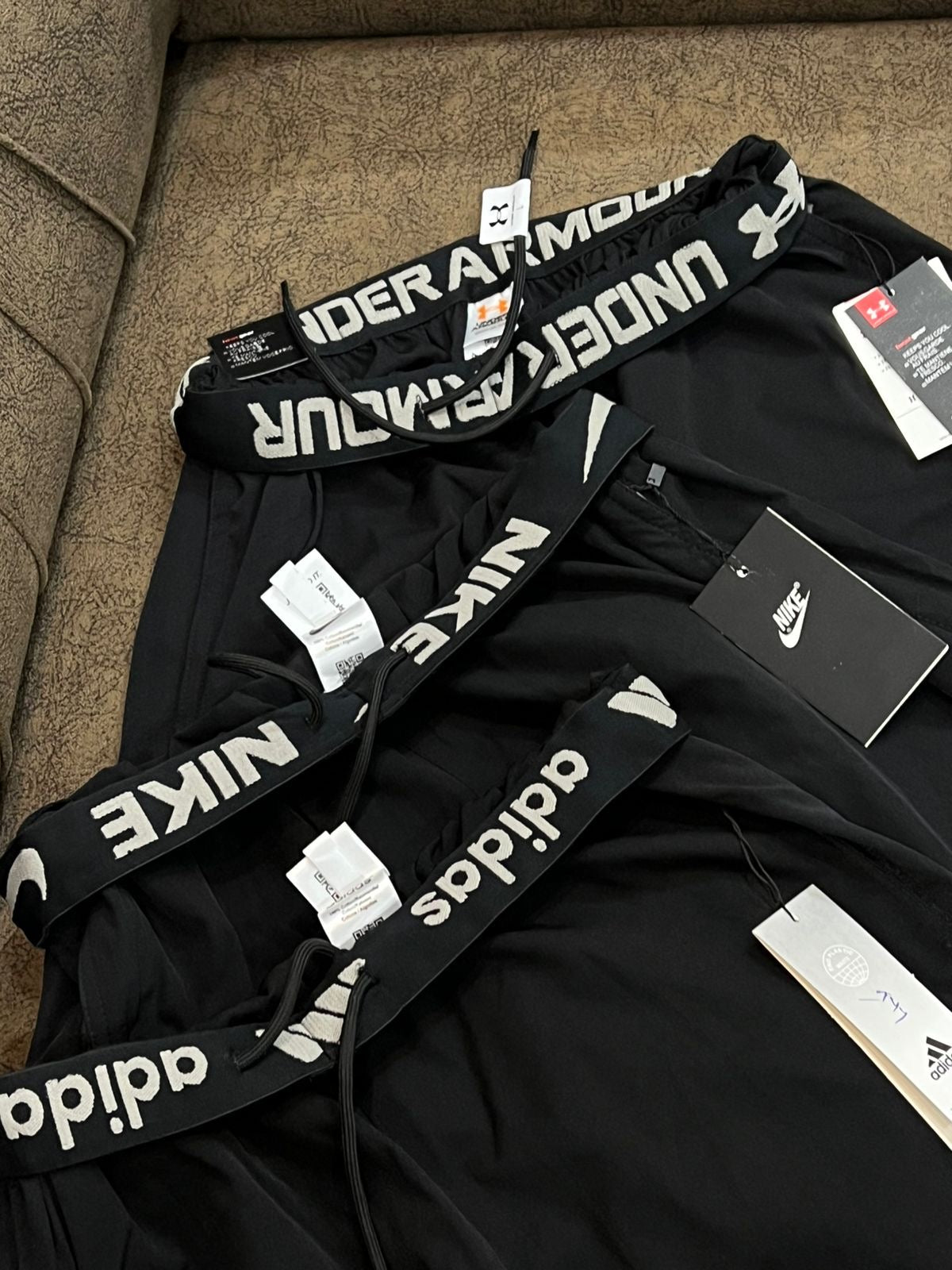 Black performance athletic shorts