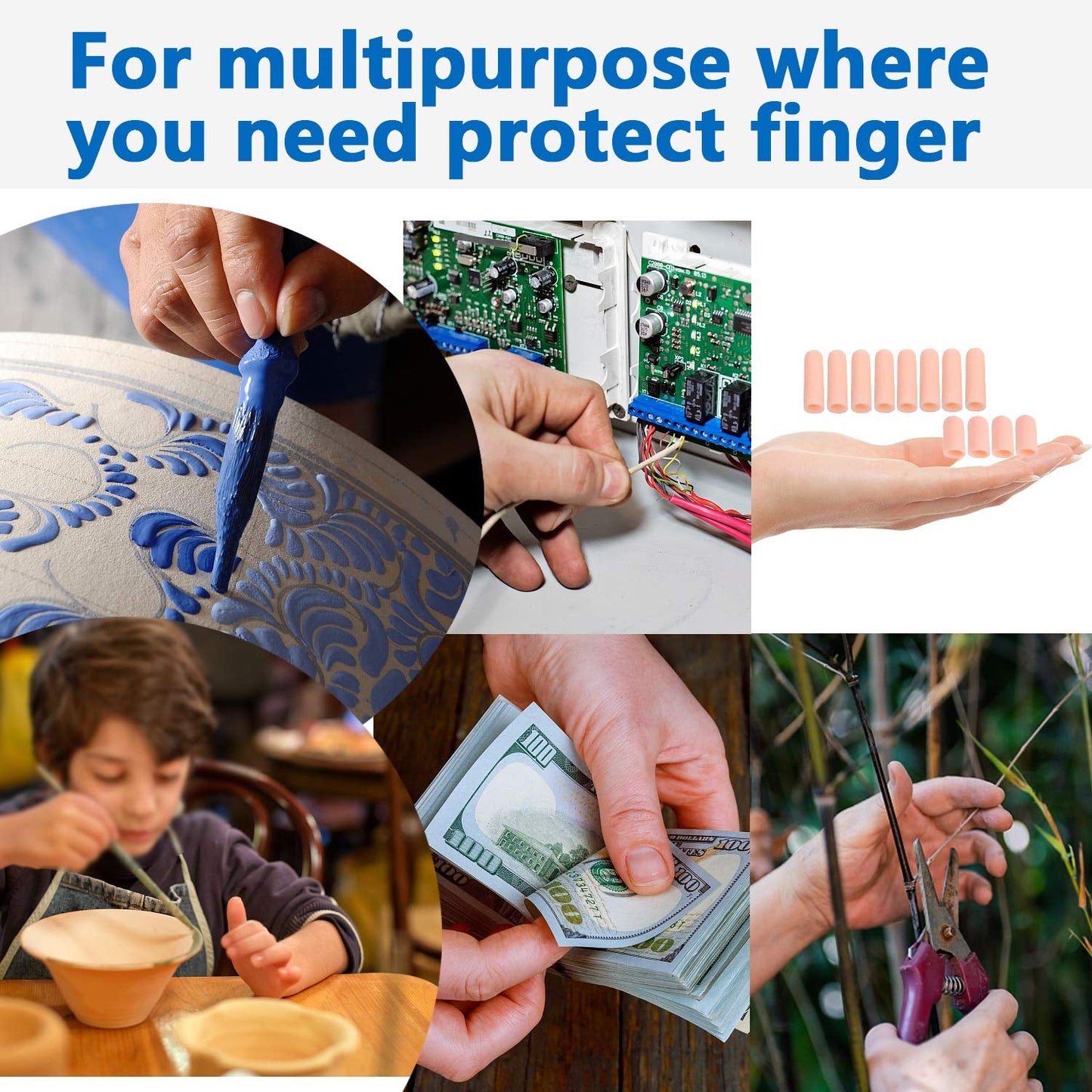 Premium Protective Rubber Finger Cots Set