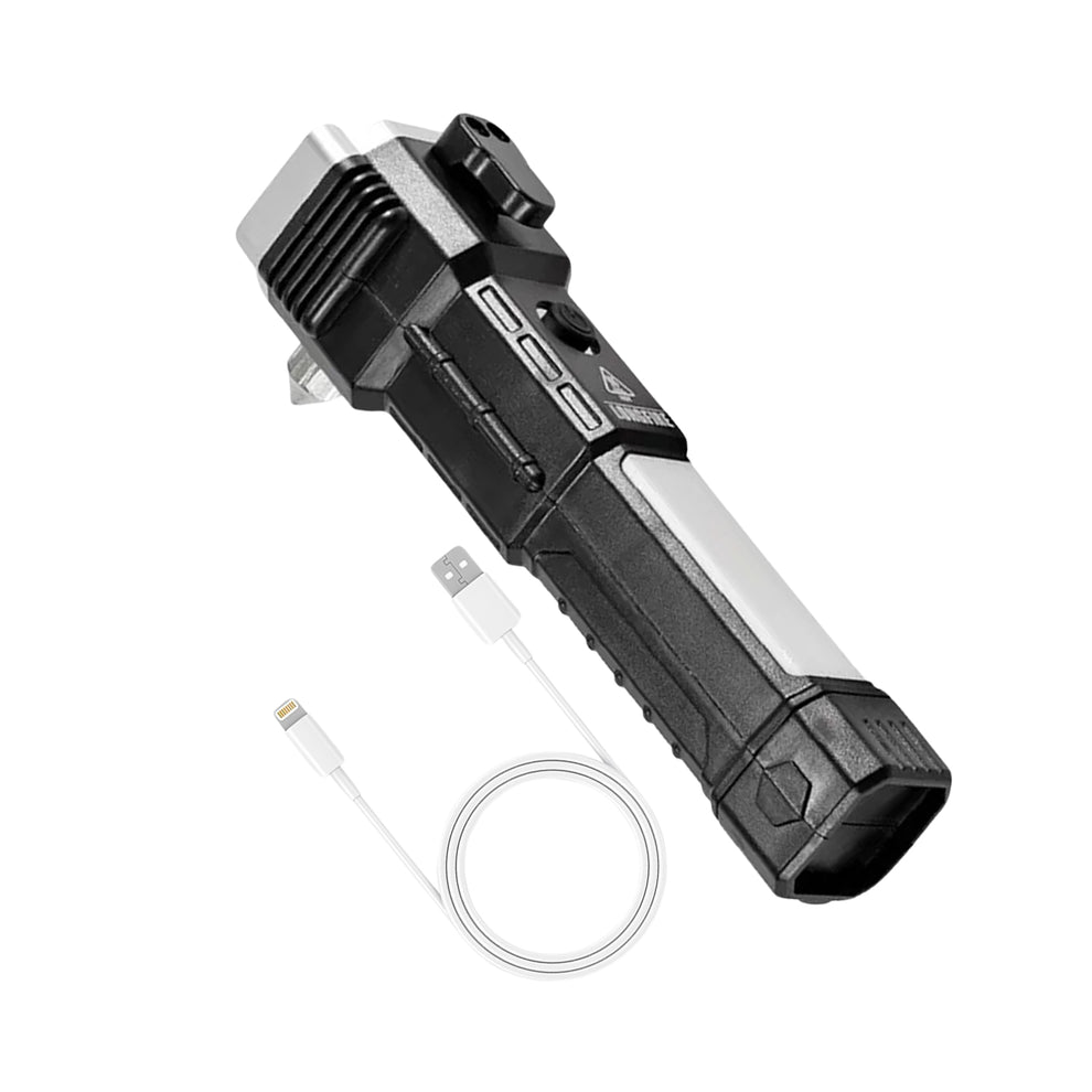Rechargeable LED Torch – Emergency Hammer & Glass Cutter