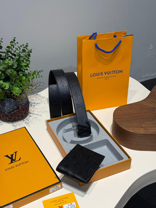 Louis Vuitton wallet and belt set