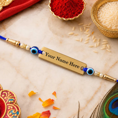 Customized Golden Nameplate Rakhi