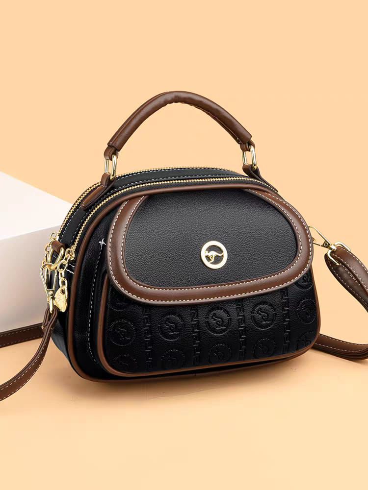 Vintage-Style Structured Mini Satchel