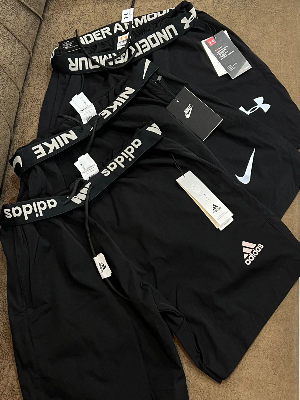 Black performance athletic shorts