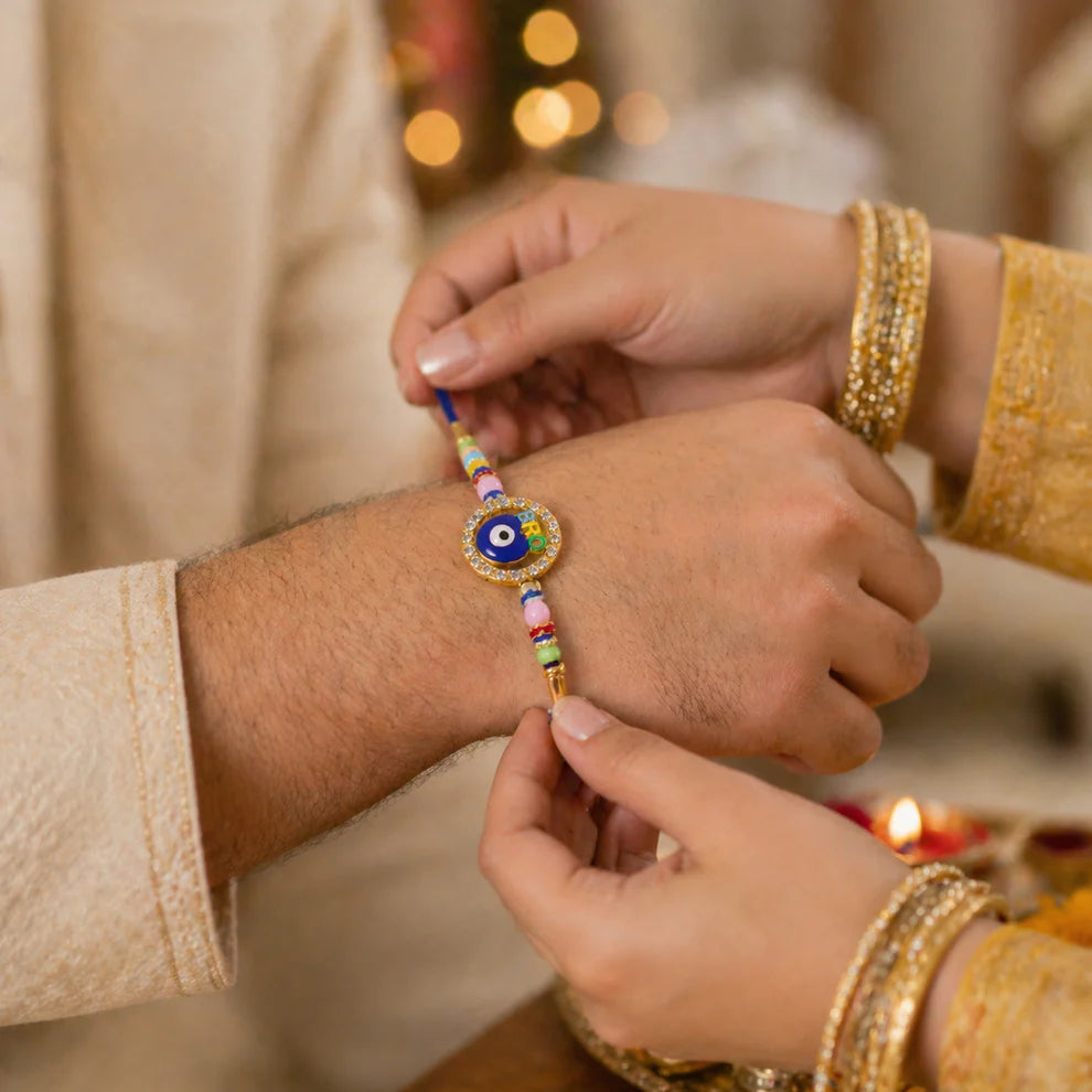 Bro Evil Eye Charm Rakhi