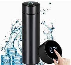 Hot & Cold Flask Bottle Temperature Display Indicator Insulated Stainless Steel Smart Water Bottle, Double Wall Vacuum Intelligent Cup, Perfect for Hot and Cold Drinks,500ml