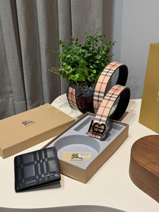 Burberry wallet and belt set