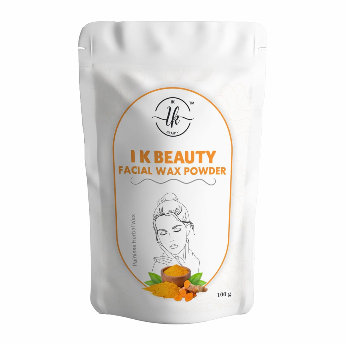 Turmeric Facial Wax Powder, 5 min Painless Natural Face Hair Removal Waxing Powder All Hair & Skin Types Hands, Legs, Underarms, Bikini Area (WAX2, WAXX2)