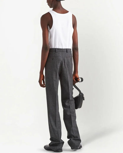 Prada triangle-logo cotton tank top