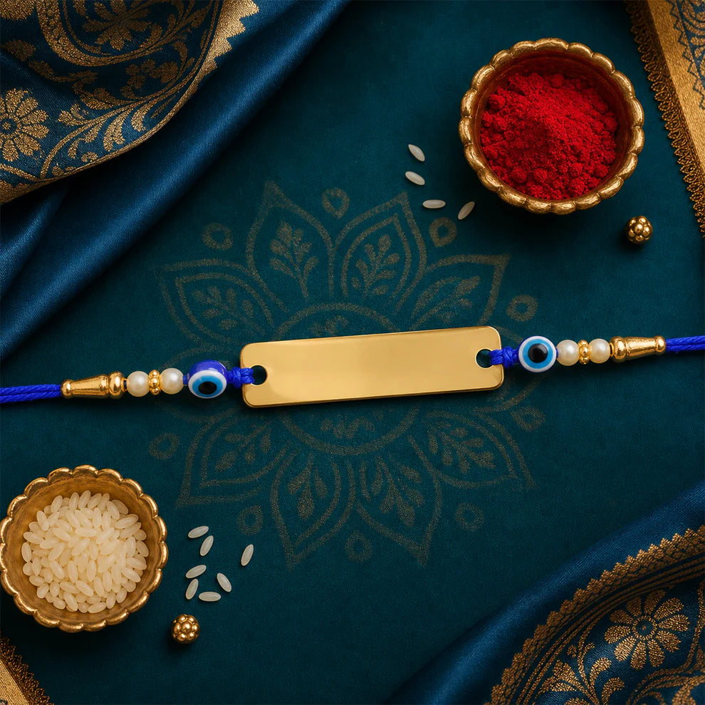 Customized Golden Nameplate Rakhi