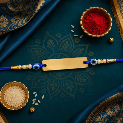 Customized Golden Nameplate Rakhi