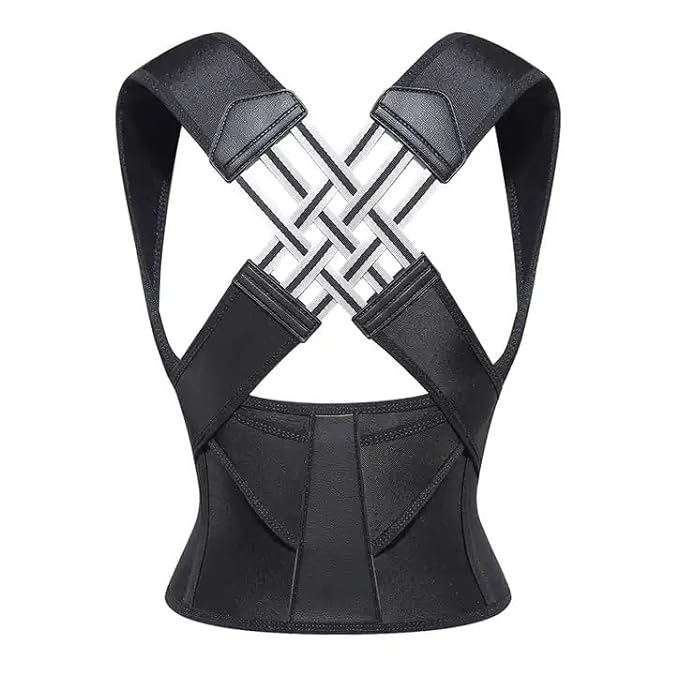 Posture Corrector For Men & Women | Webbing Design Back Straight Belt | Back Shoulder Spine Belt | Backbone Straight Belt For Back Pain | Back Straightener Support