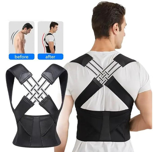 Posture Corrector For Men & Women | Webbing Design Back Straight Belt | Back Shoulder Spine Belt | Backbone Straight Belt For Back Pain | Back Straightener Support