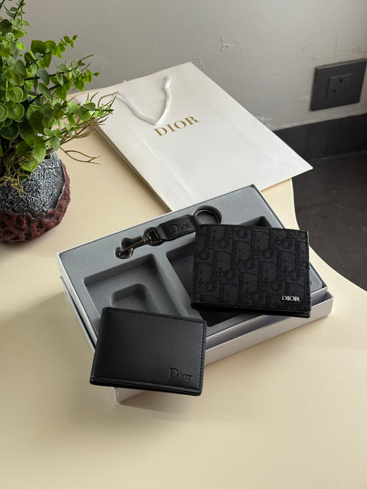 Dior Dual Wallet And Keychain Set