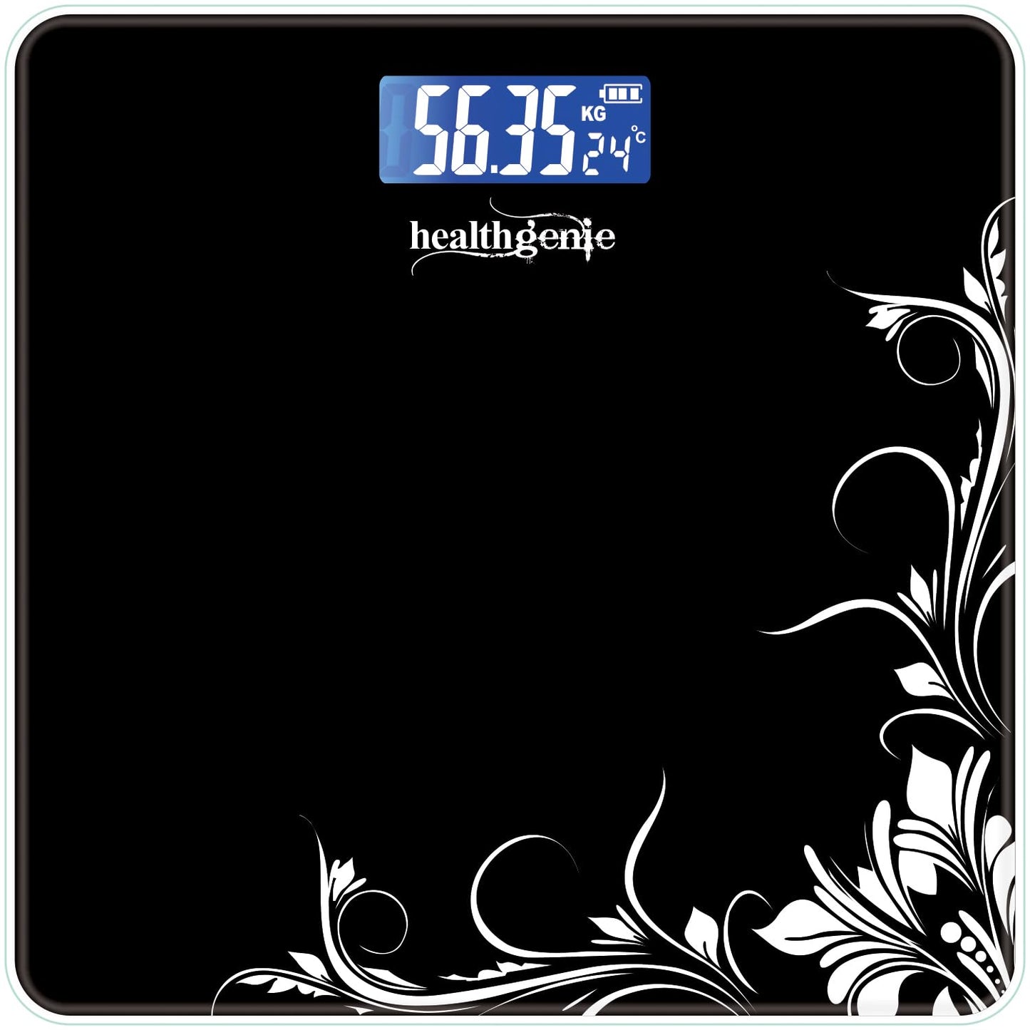 Healthgenie Weight Machine for Body Weight Thick Tempered Glass LCD Display With 3 Years Warranty Weighing Scale (Sporty Red)