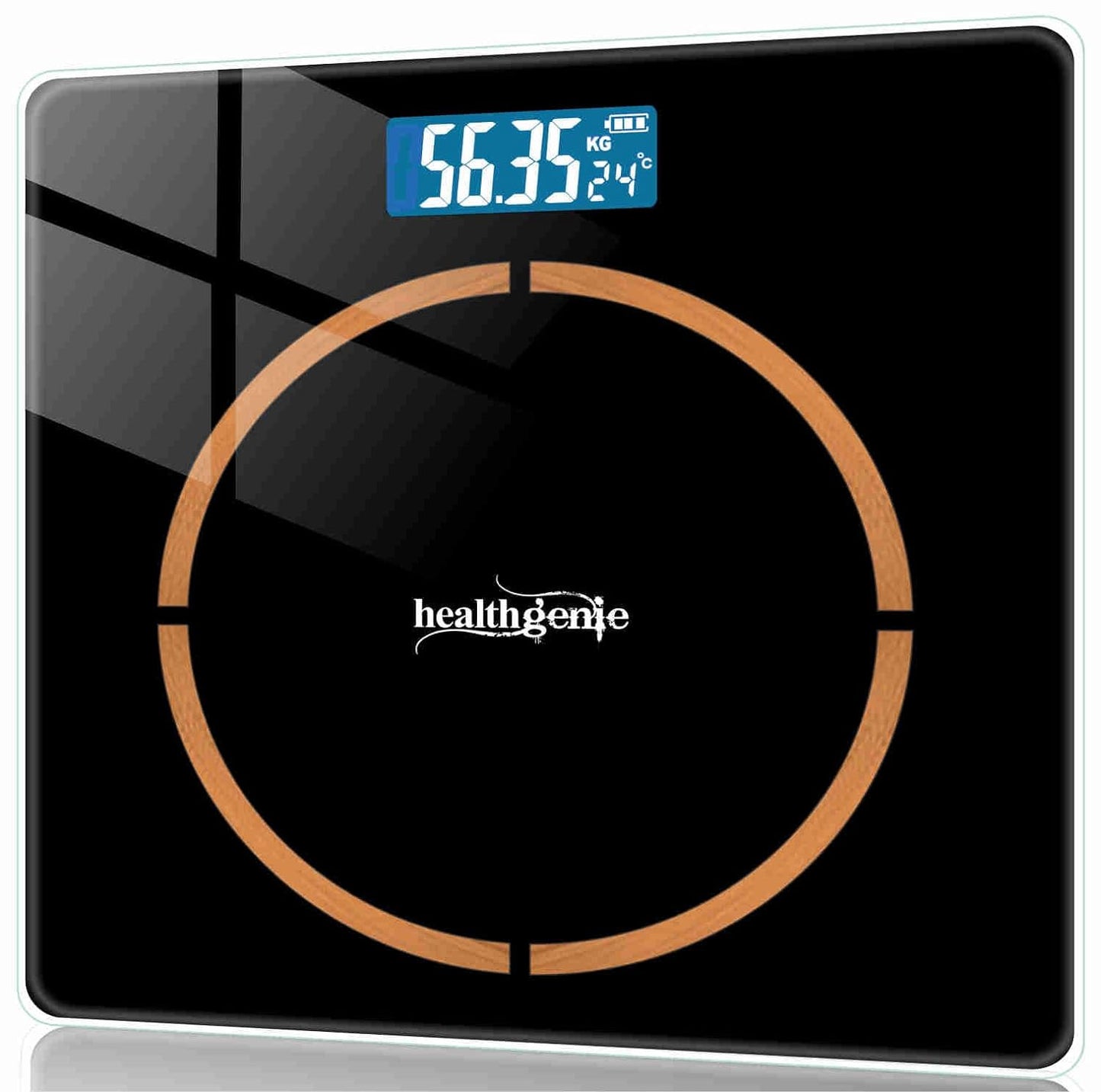 Healthgenie Weight Machine for Body Weight Thick Tempered Glass LCD Display With 3 Years Warranty Weighing Scale (Sporty Red)