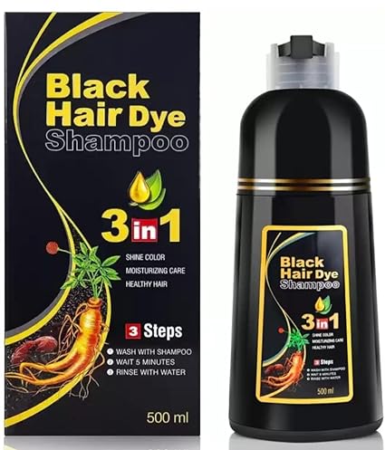 Herbal 3 in 1 Hair Dye Instant Black Hair Shampoo for Women & Men