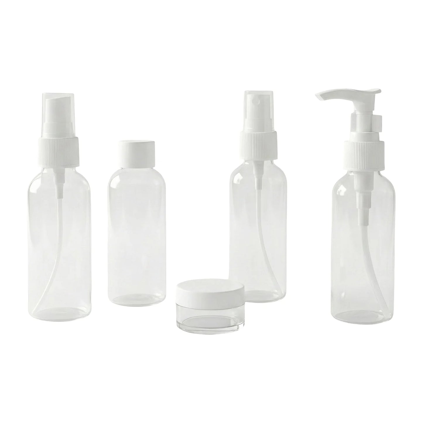 Travel Cosmetic Bottle Set – 5-in-1 Refillable Toiletry Containers