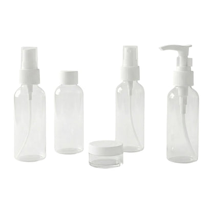 Travel Cosmetic Bottle Set – 5-in-1 Refillable Toiletry Containers