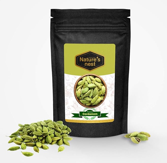 Nature's Nest Whole Green Cardamom - Premium (Elaichi) - 100g