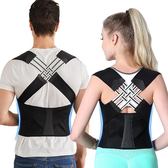 Posture Corrector For Men & Women | Webbing Design Back Straight Belt | Back Shoulder Spine Belt | Backbone Straight Belt For Back Pain | Back Straightener Support