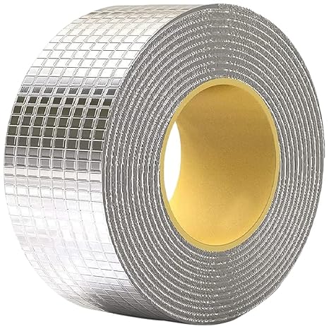 Waterproof Repair Tape for Pipe Leakage Roof Water Leakage Solution Aluminium Foil Tape Waterproof Adhesive Sealing Butyl Rubber Tape for Surface Crack (5cmx5m) (Silver)