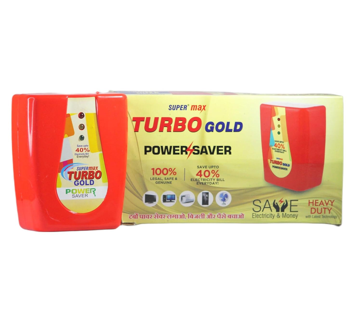 Maxx Turbo Gold Power Saver Device for Heavy Duty Electricity - Save Upto 40% Electricity Bill Everyday - Pack of 1