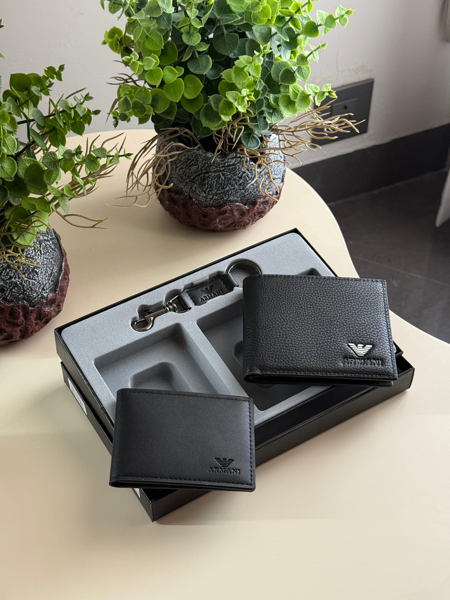 Emporio Armani Dual Wallet & Keychain Set