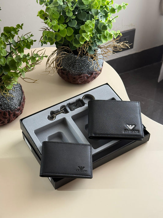 Emporio Armani Dual Wallet & Keychain Set