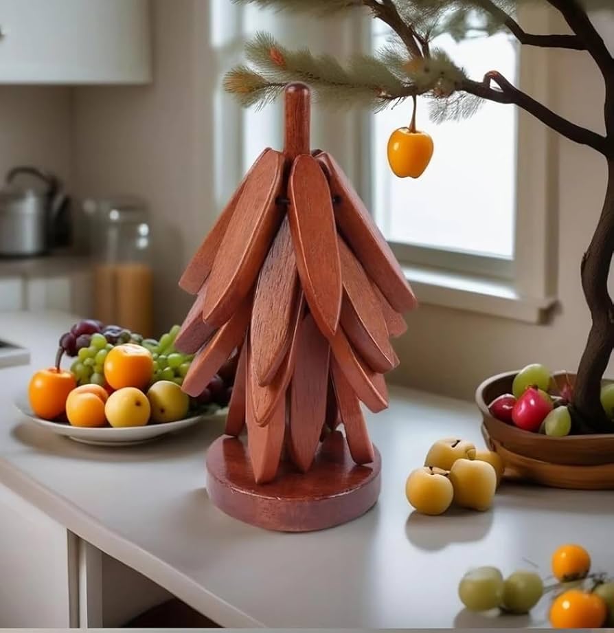 Collapsible Wooden Trivet Set (4-in-1)