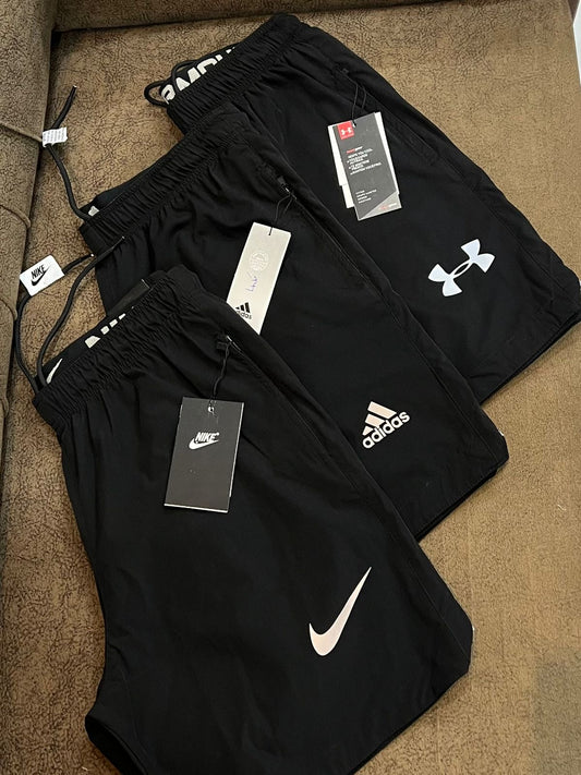 Black performance athletic shorts