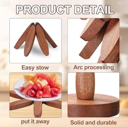 Collapsible Wooden Trivet Set (4-in-1)