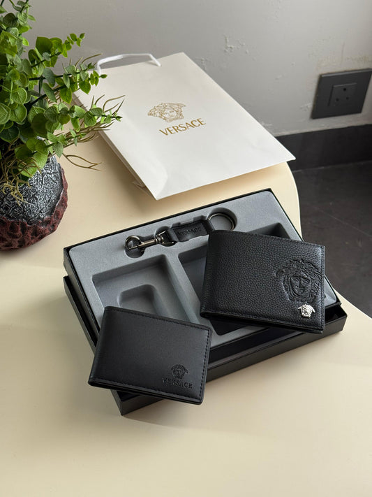 Versace Dual Wallet And Keychain Set