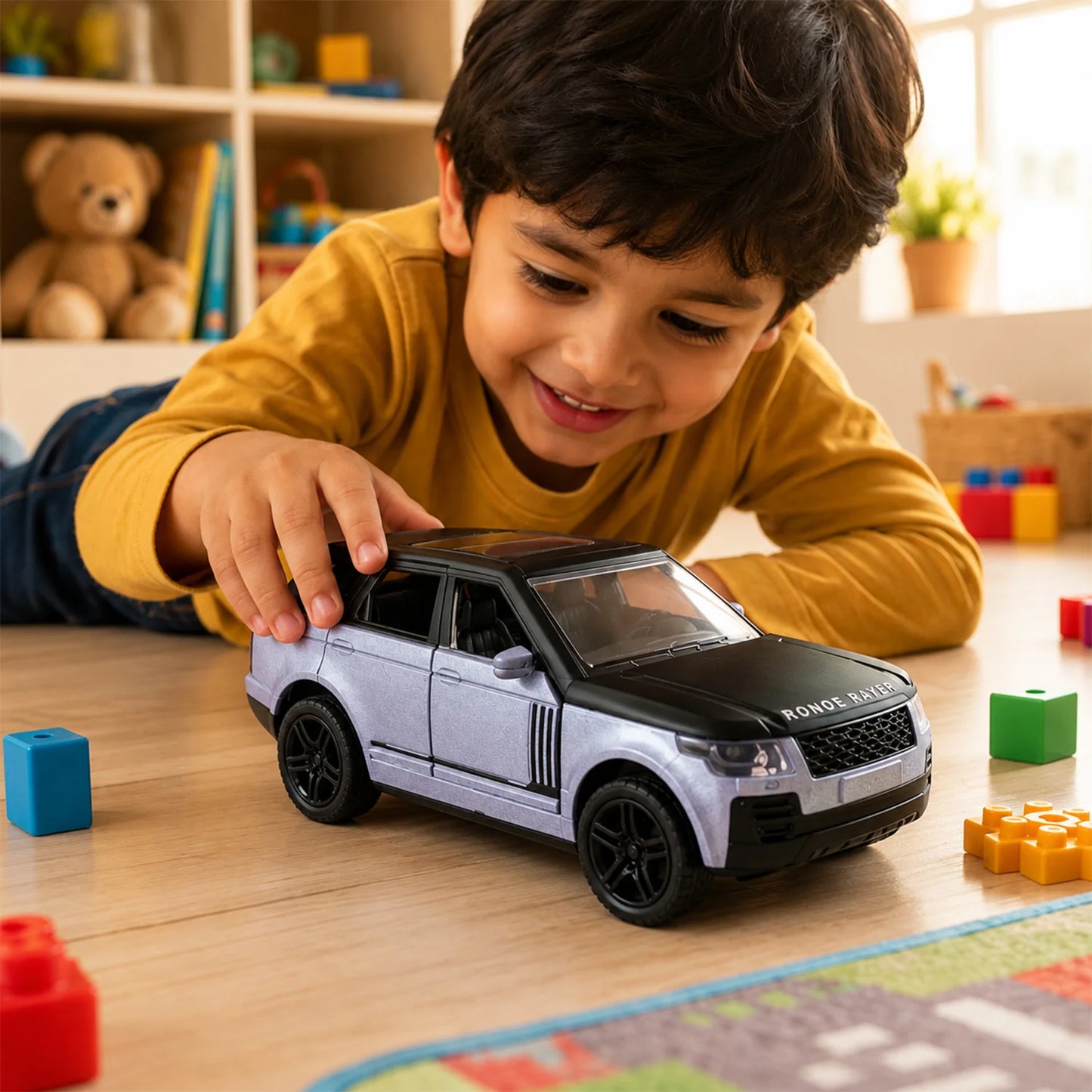 Light and Sound Metal Pull Back Car Toy,SUV Model for Kids