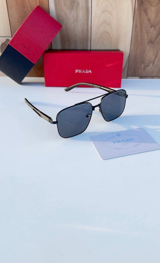 PRADA Noir 55 — Signature Metal Frame