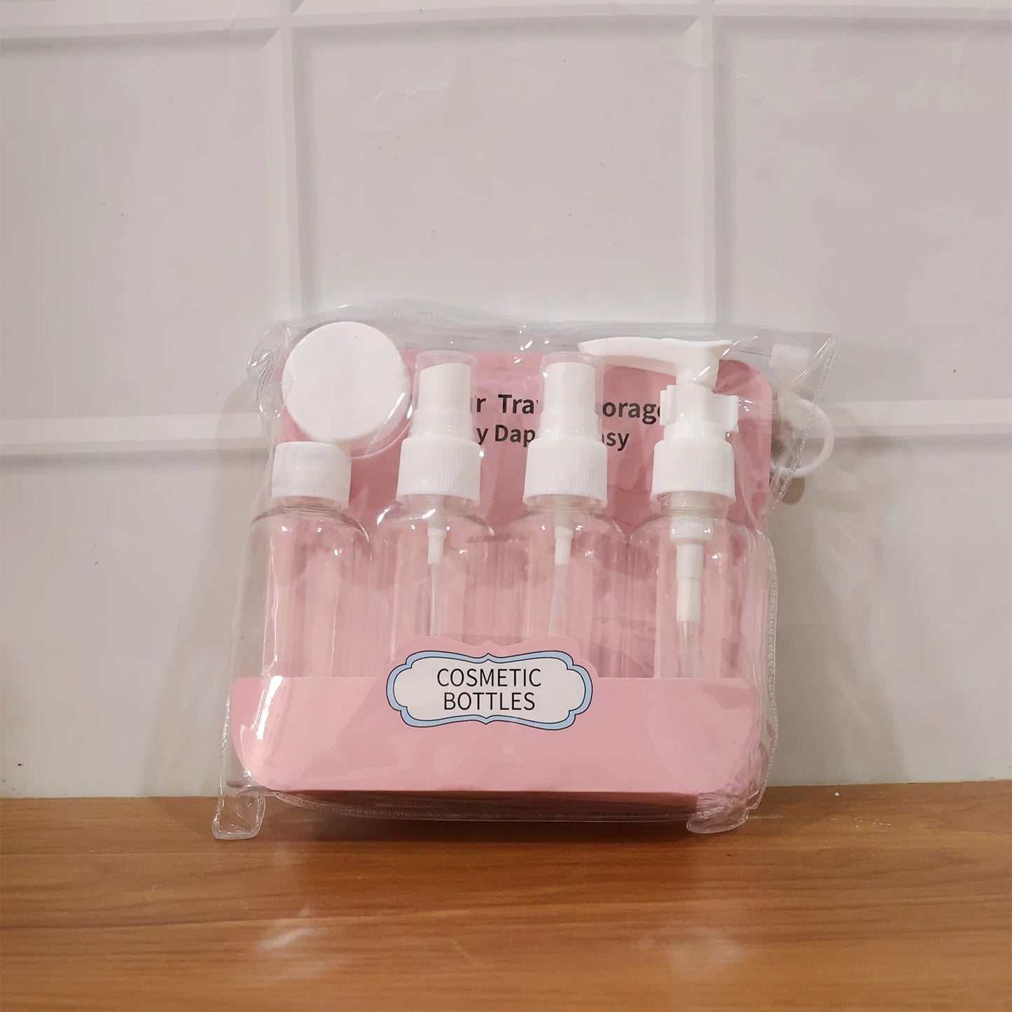 Travel Cosmetic Bottle Set – 5-in-1 Refillable Toiletry Containers
