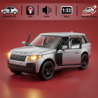 Light and Sound Metal Pull Back Car Toy,SUV Model for Kids