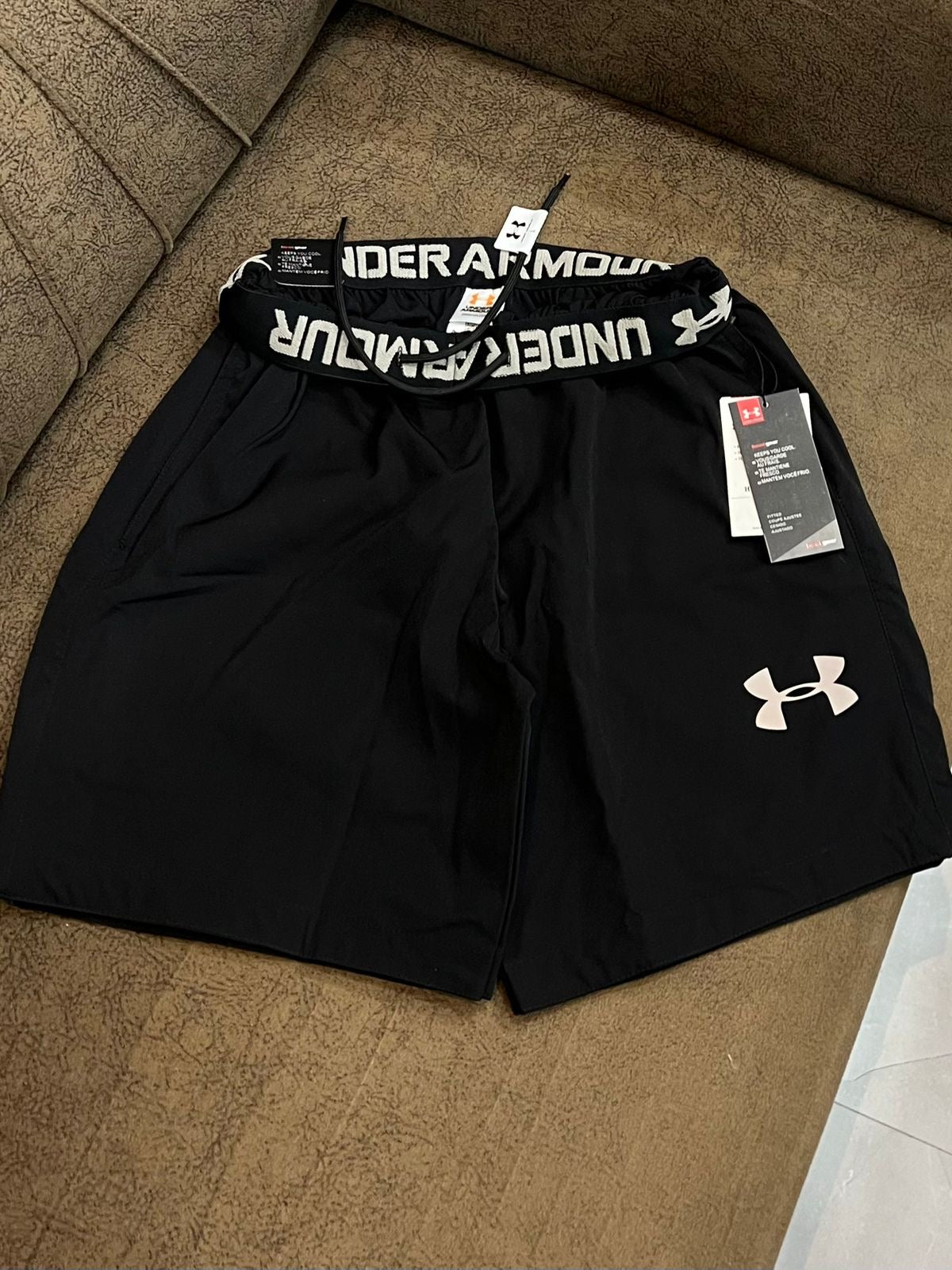 Black performance athletic shorts
