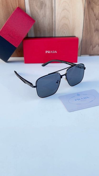 PRADA Noir 55 — Signature Metal Frame