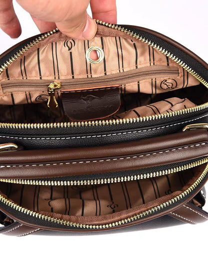 Vintage-Style Structured Mini Satchel