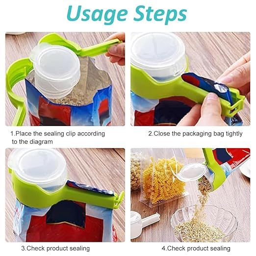 4Pcs Bag Clips for Food Sealing Lid