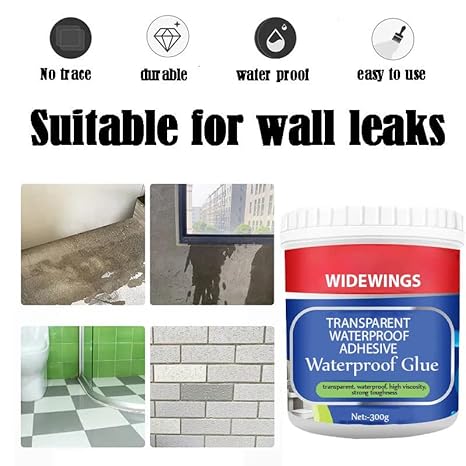 Transparent Waterproof Glue 300g with Brush, Leakage Protection Outdoor Bathroom Wall Tile Window Roof, Anti-Leakage Agent, Sealant Glue, Roof Sealant Waterproof Gel