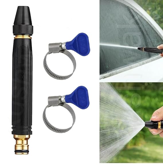 Water Spray Gun for Car Wash Bike Washing Gun for 1/2" Hose Pipe High Pressure Water Gun Nozzle Adjustable Car Washer Gun Brass Jet Water Spray Nozzle for Garden & Window