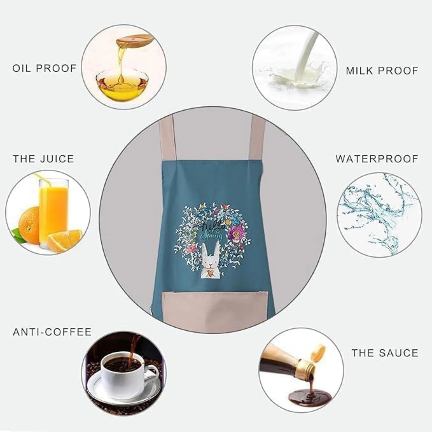 Premium Waterproof Kitchen Apron with Multi-Pockets