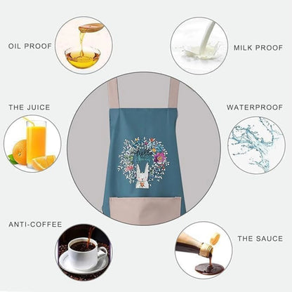 Premium Waterproof Kitchen Apron with Multi-Pockets