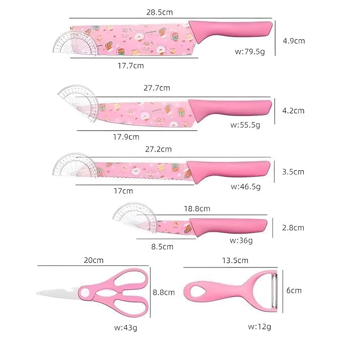Premium Colour Printed Knife [Set Of 6]