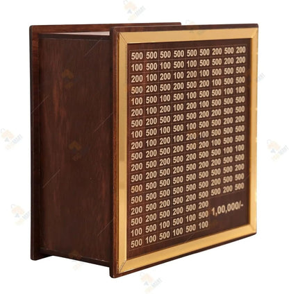 Premium Wooden ₹1 Lakh Savings Challenge Box