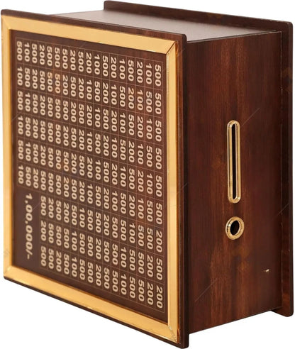 Premium Wooden ₹1 Lakh Savings Challenge Box