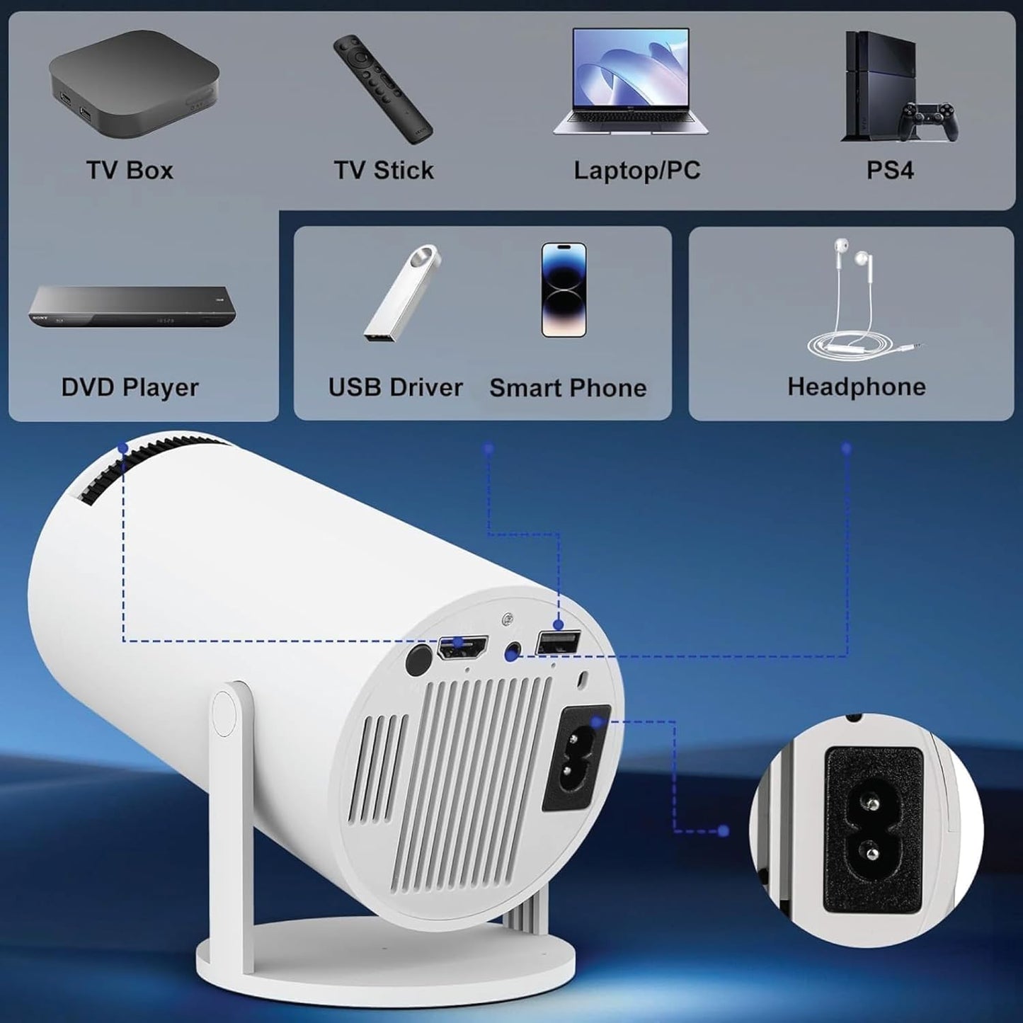 4K Portable Mini Projector