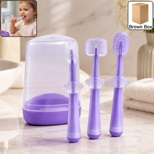 3-Piece Premium Silicone Baby Oral Care & Toothbrush Set