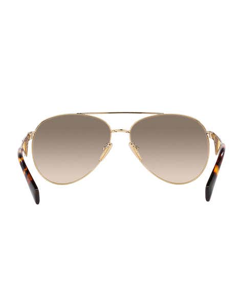 Prada Triangle-Logo Pilot Sunglasses